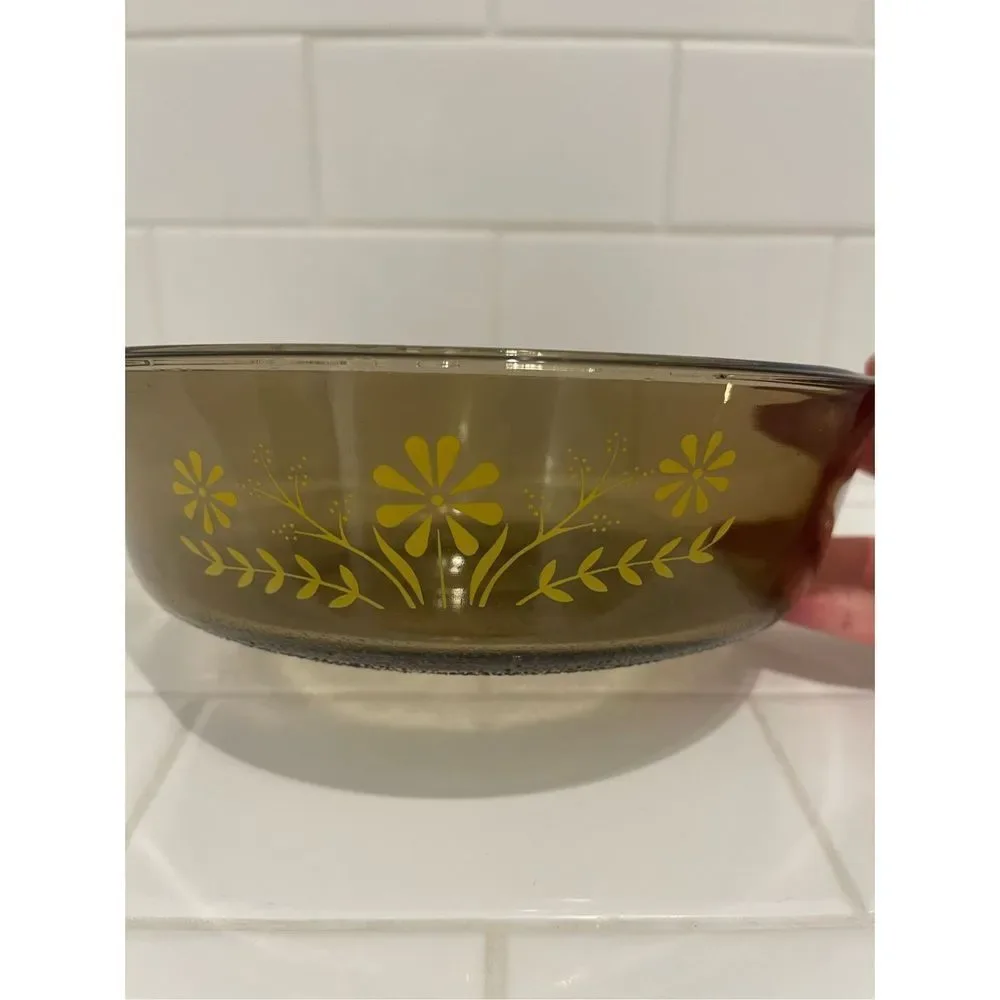 Vintage Corning Ware Smoked Brown Glass 8